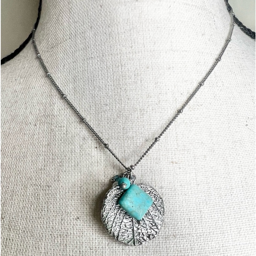 Lia Sophia Jewelry Necklace Silver & Green